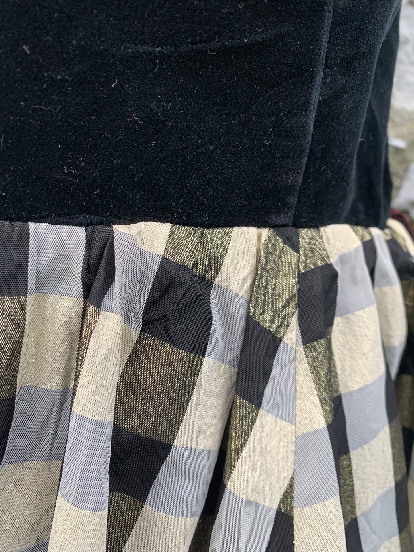 Vintage gold check dress  uk 8-10