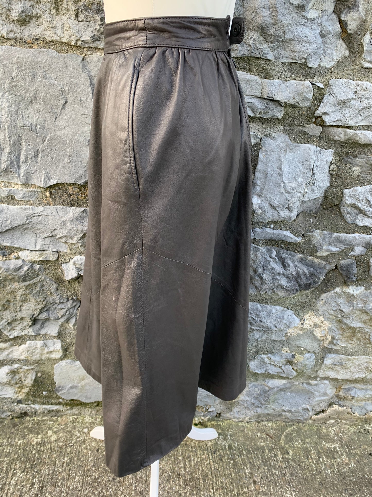 Graphite leather skirt   uk 6