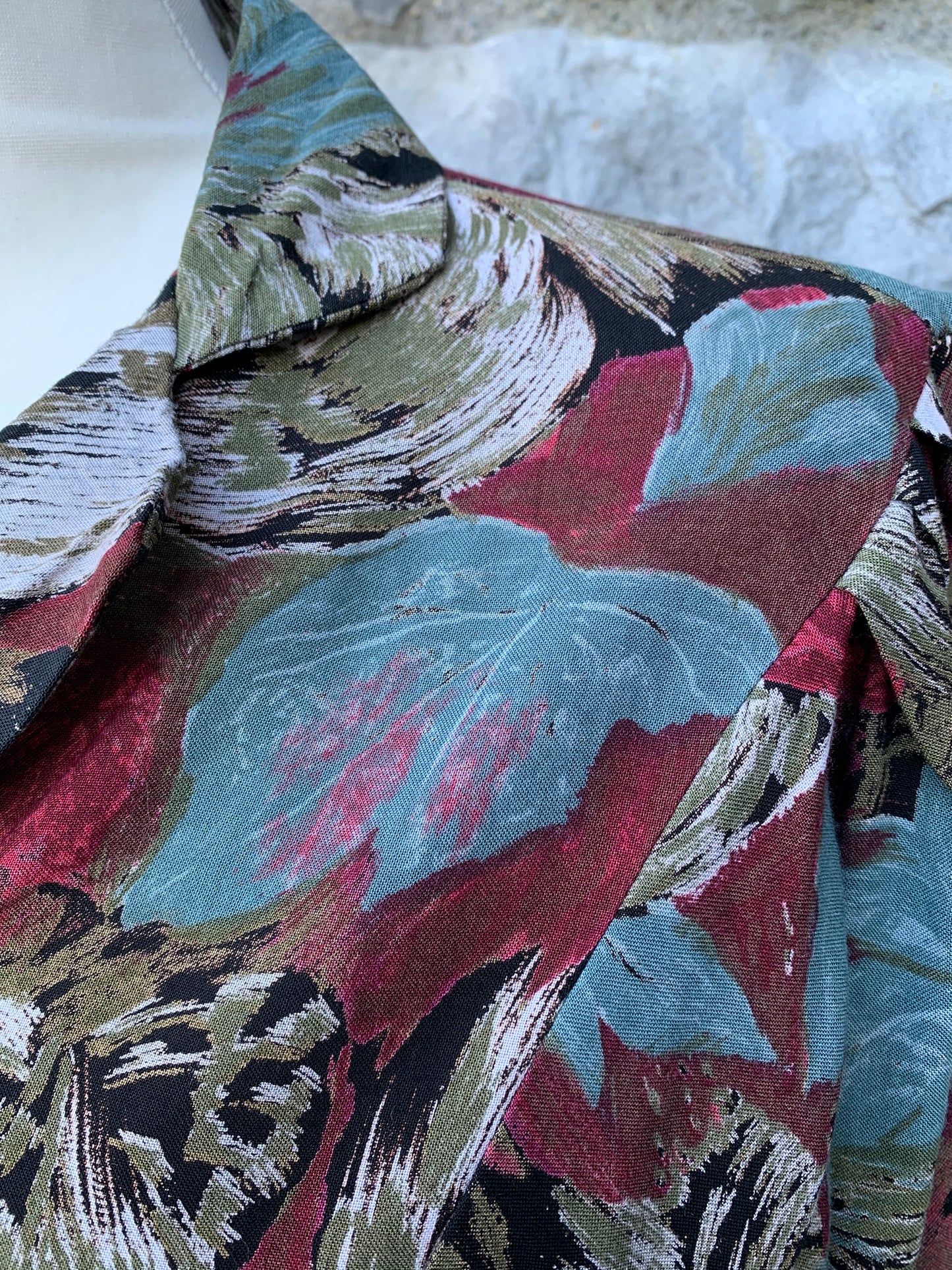 Additions maroon leaves blouse  uk 10