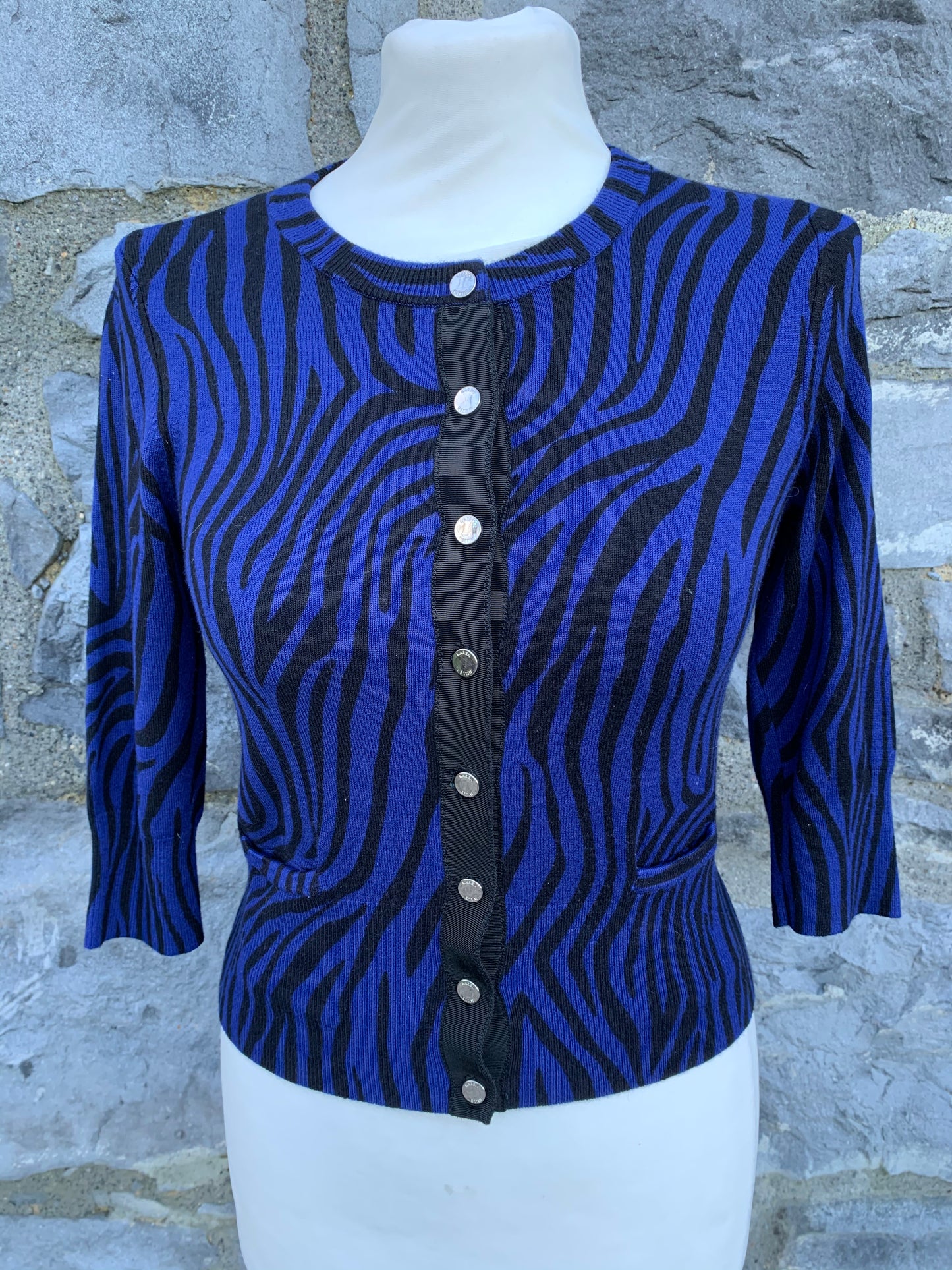 Navy zebra cardigan   uk 8