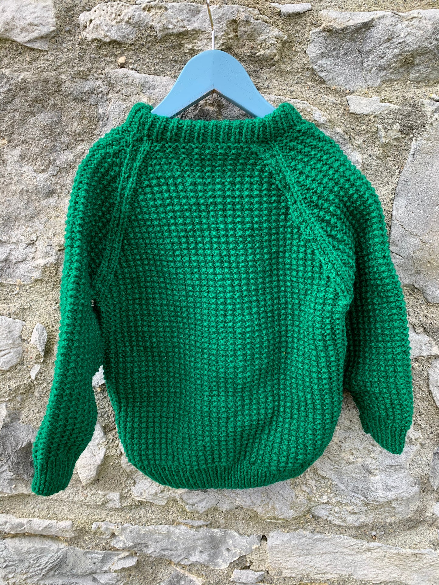 Green Aran jumper   4-5y (104-110cm)