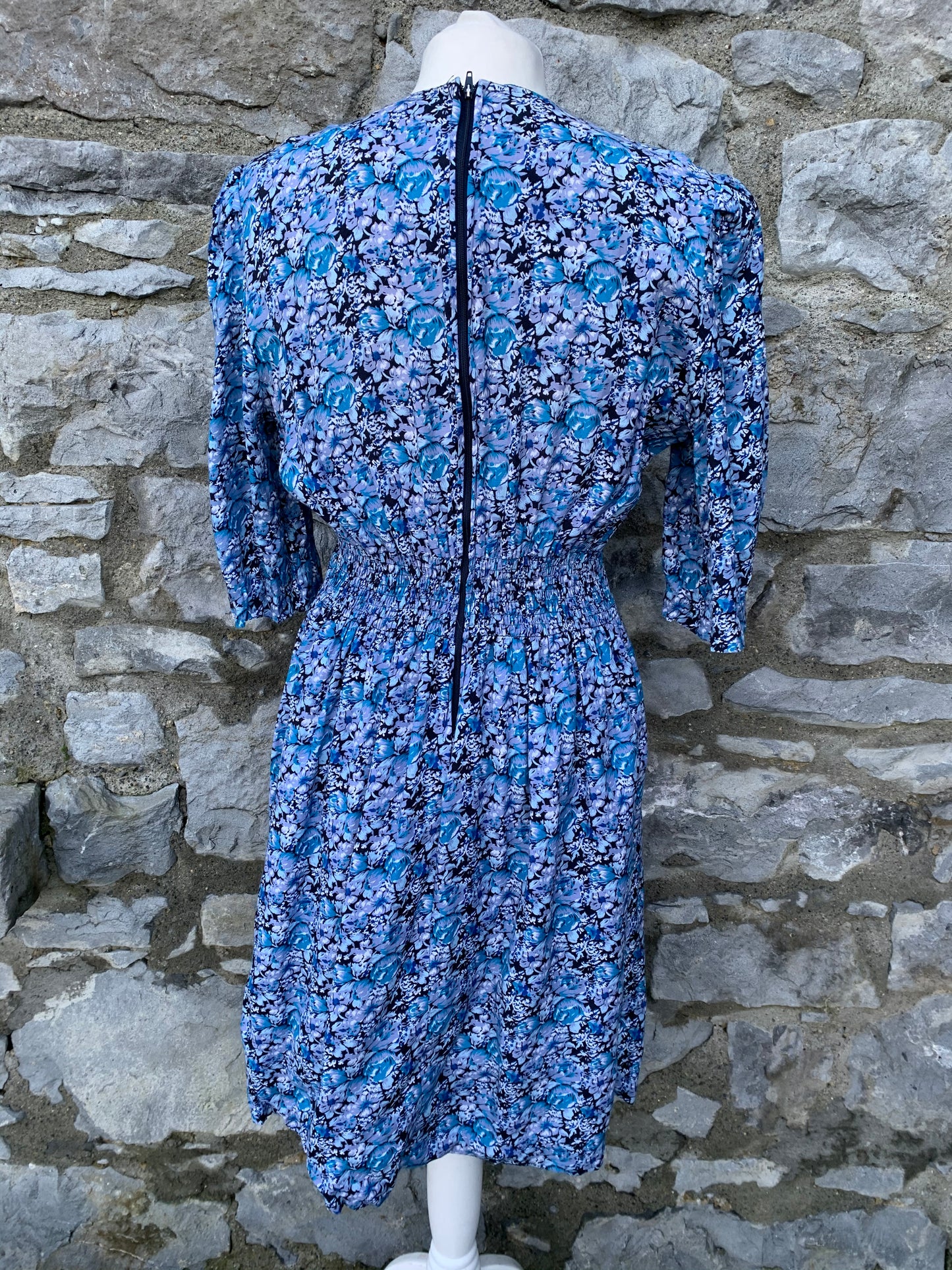 Braemar 80s blue floral dress  uk 10