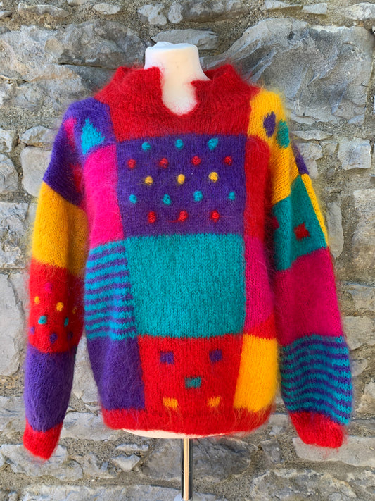 Fluffy colorful jumper