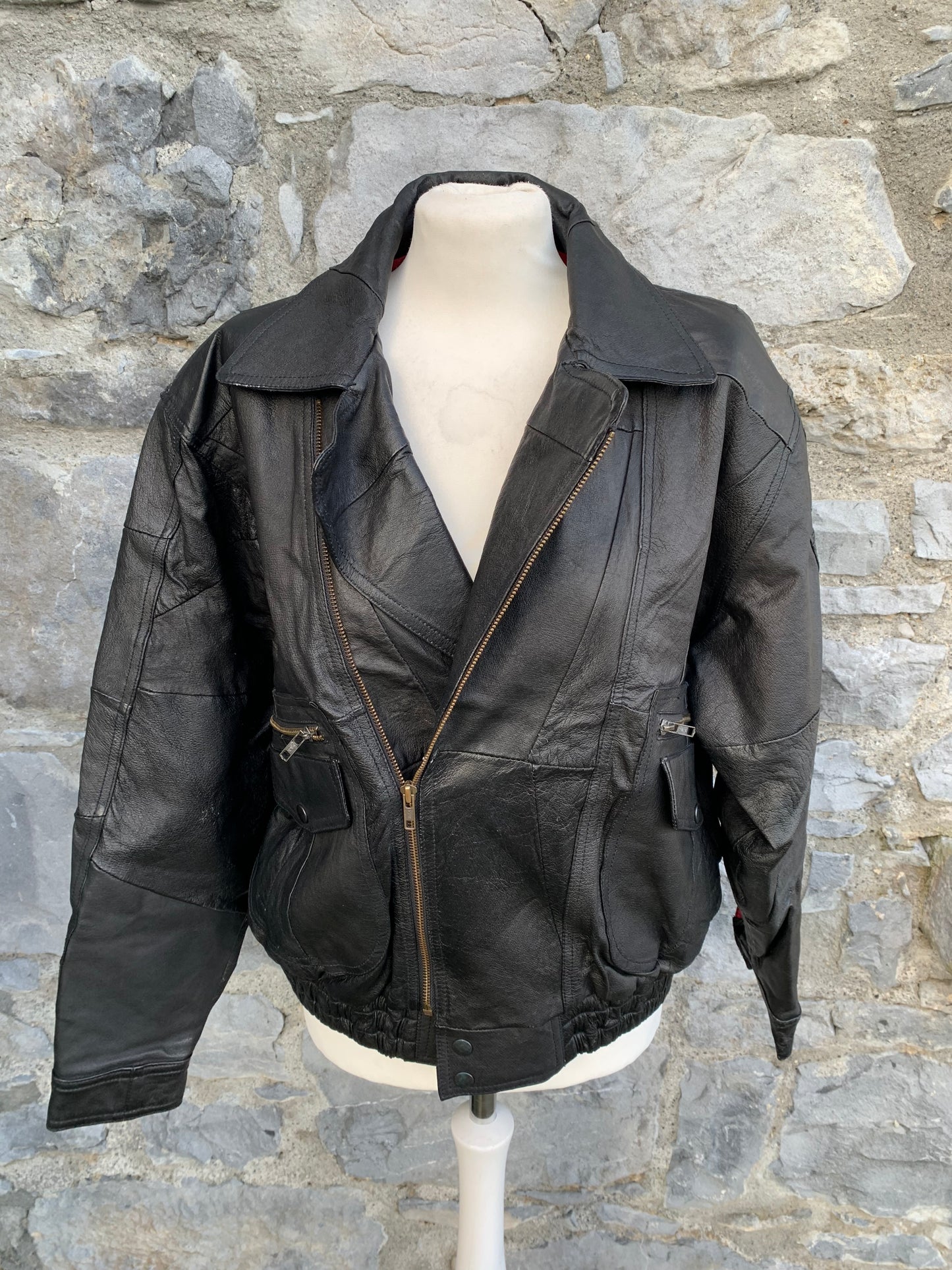 Black leather jacket UK 14