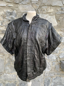 Black patchwork leather jacket  Medium