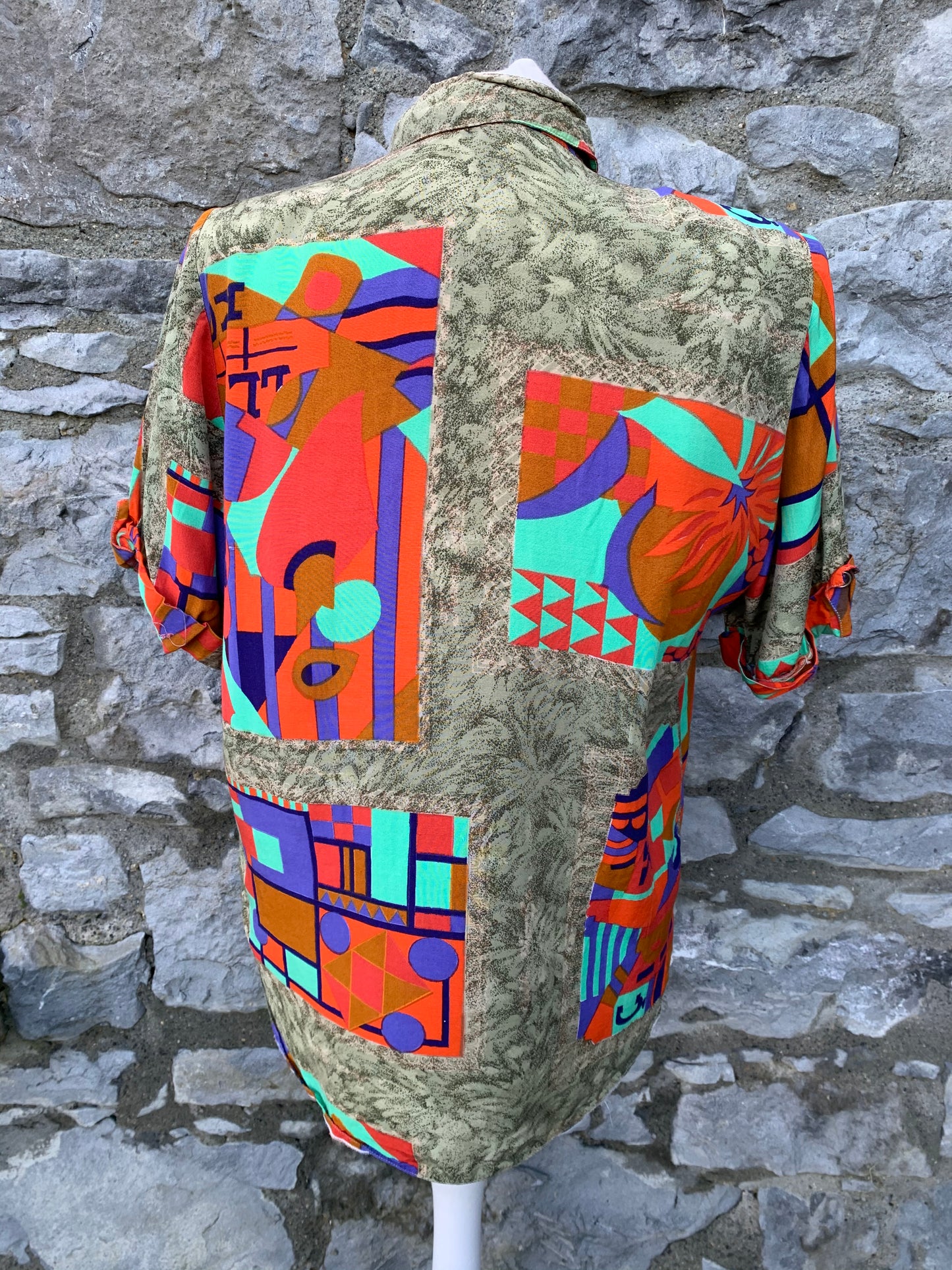 80s geometric shirt   uk 12