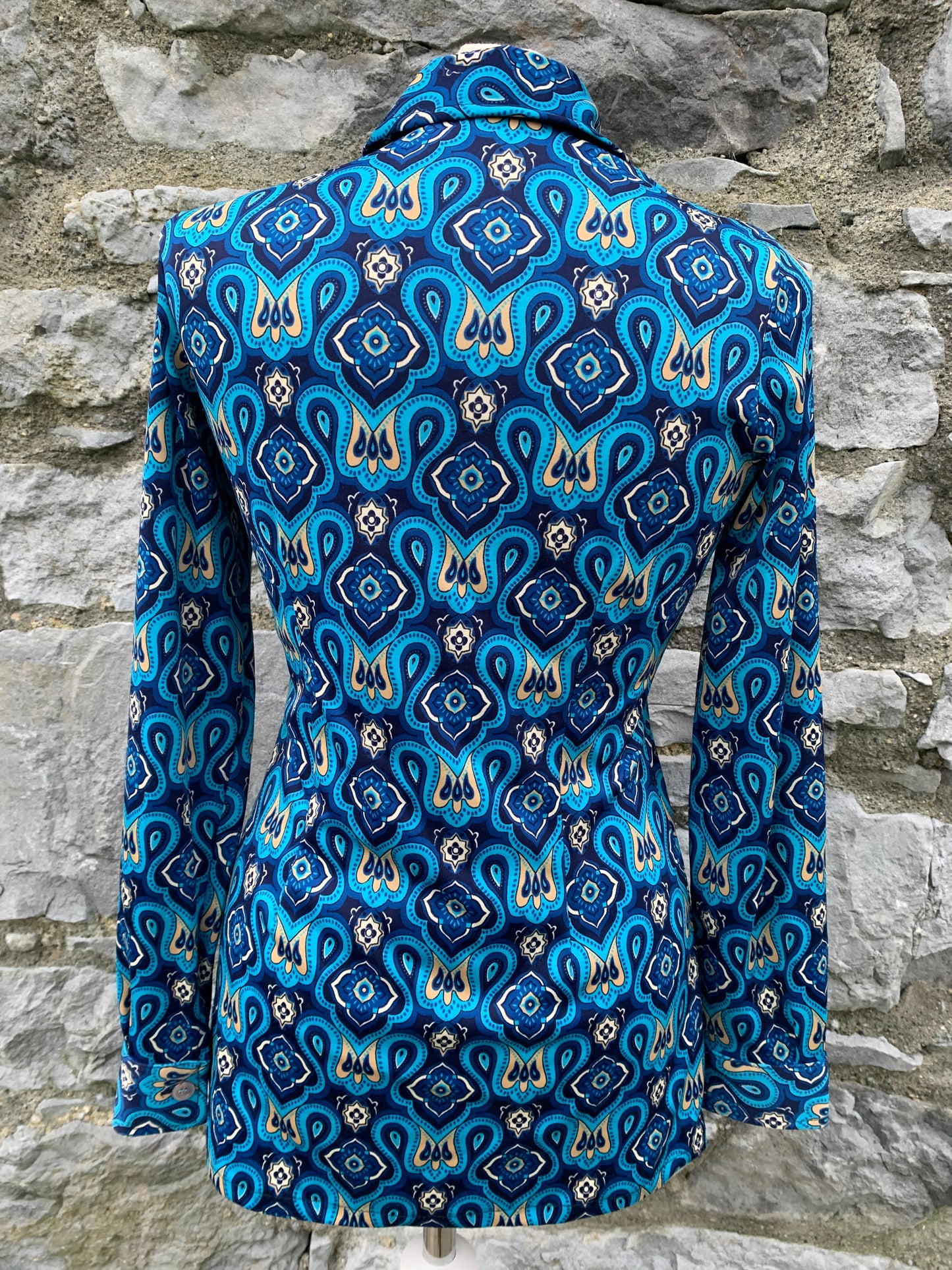 70s blue shirt  uk 8-10