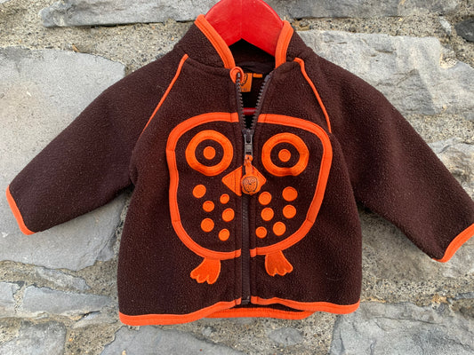 Brown fleece with an owl  3-6m (62-68cm)