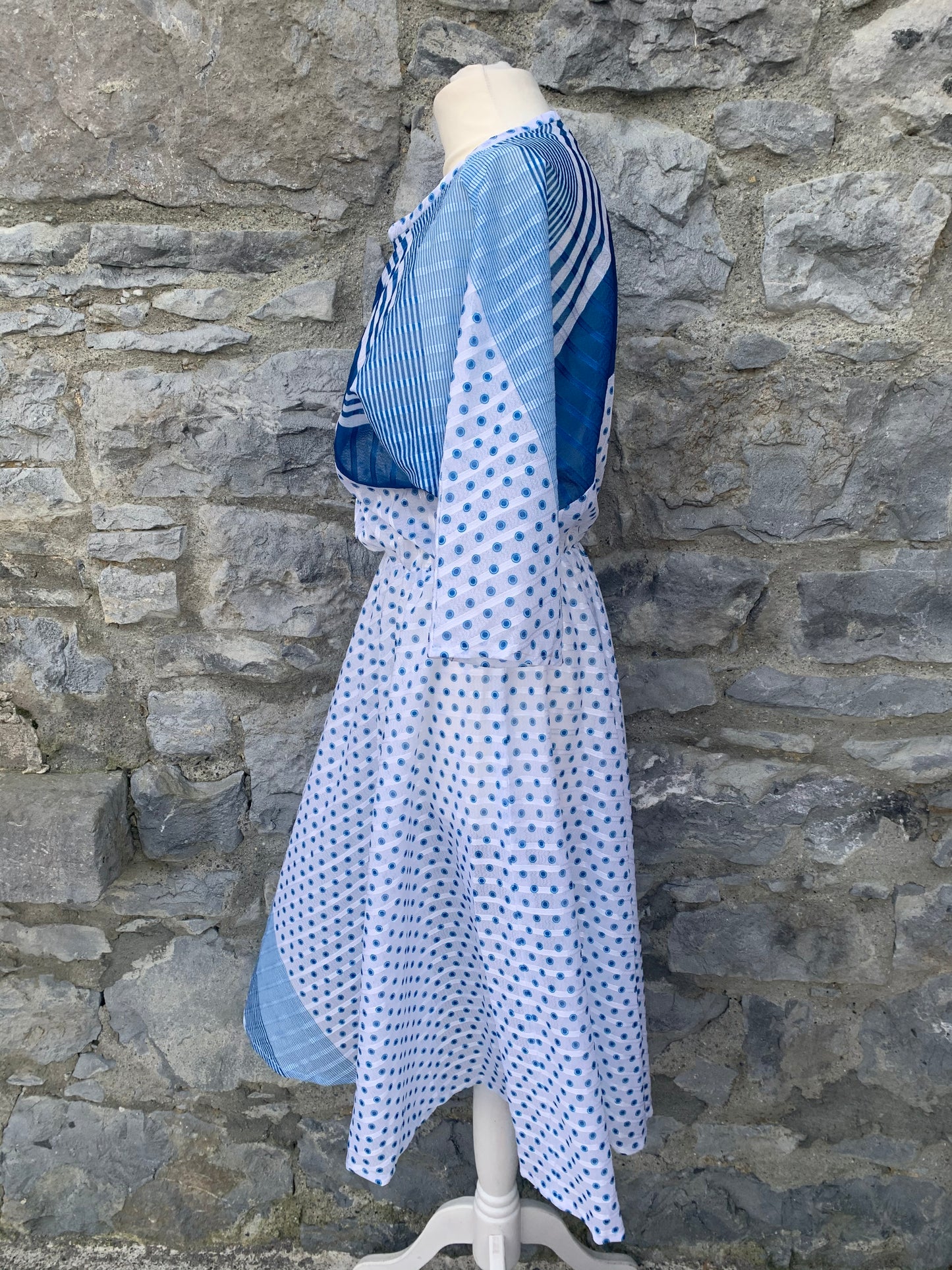 EF blue&white polka dots dress   uk 10-12