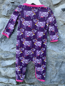 Purple cows onesie  0-3m (56-62cm)