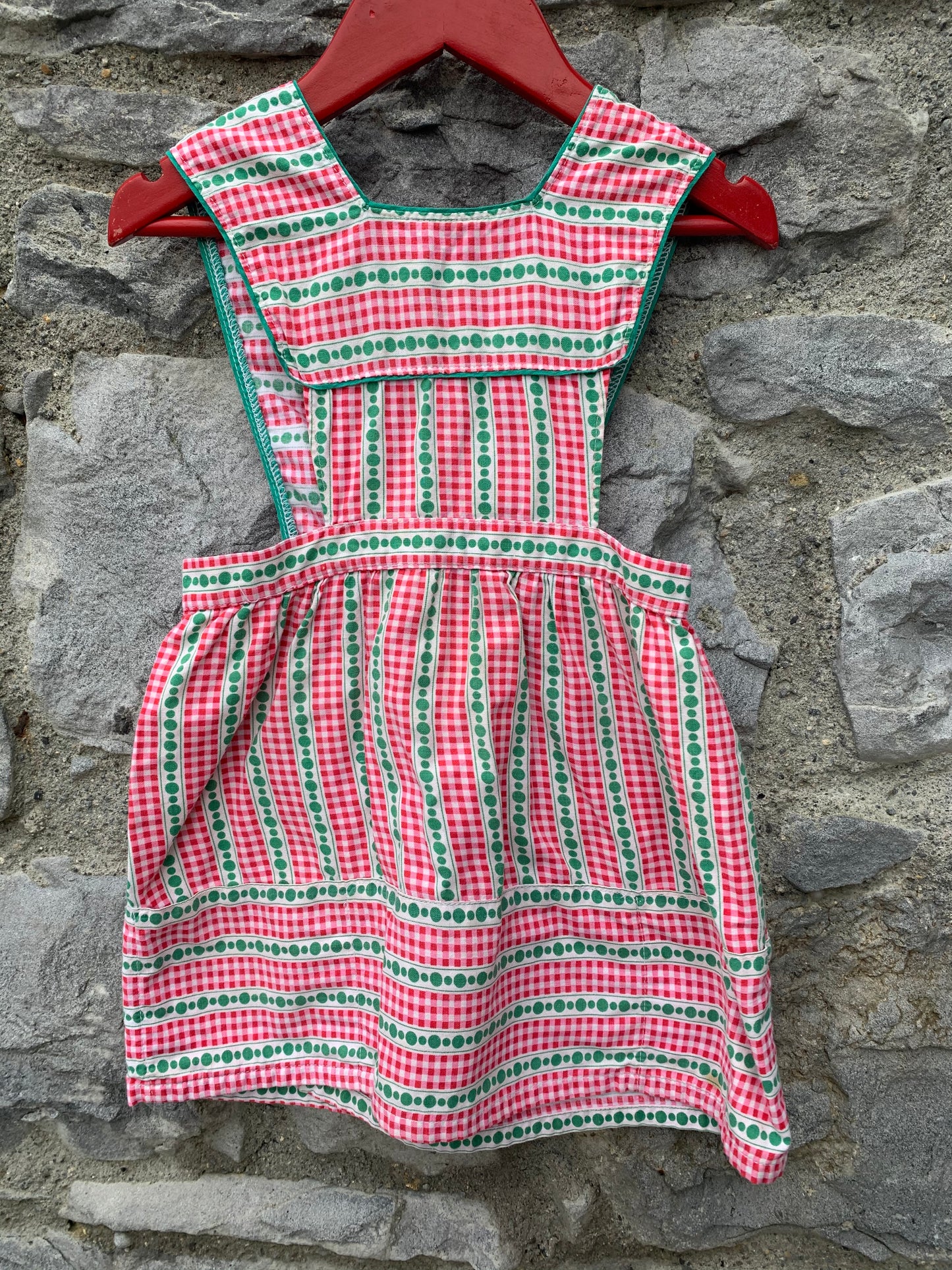 Red&green pinafore   3y (98cm)