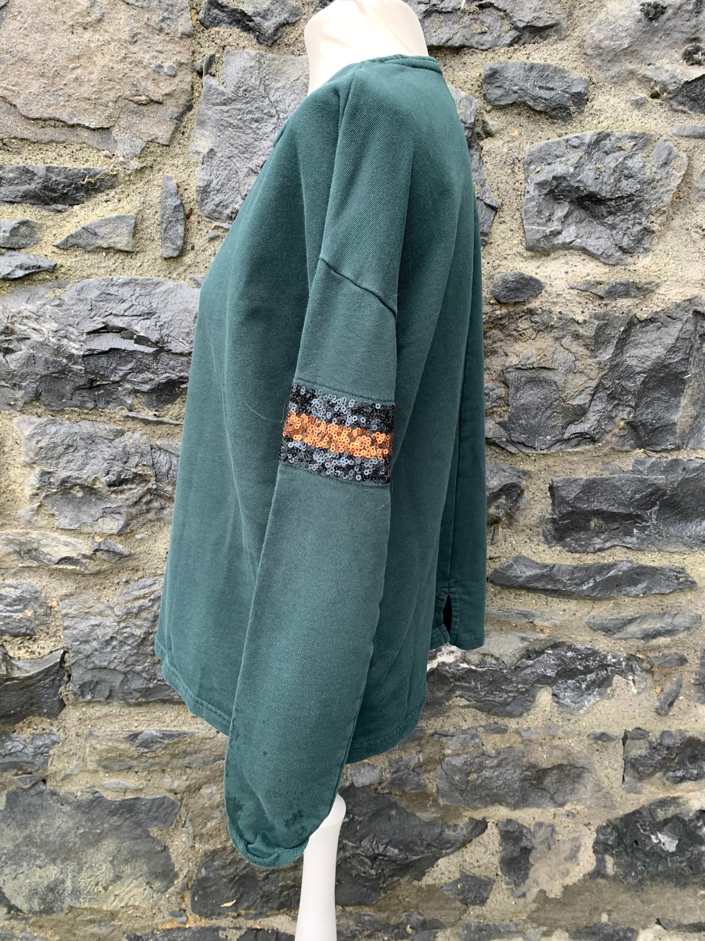 Green oversized sweatshirt  uk 12