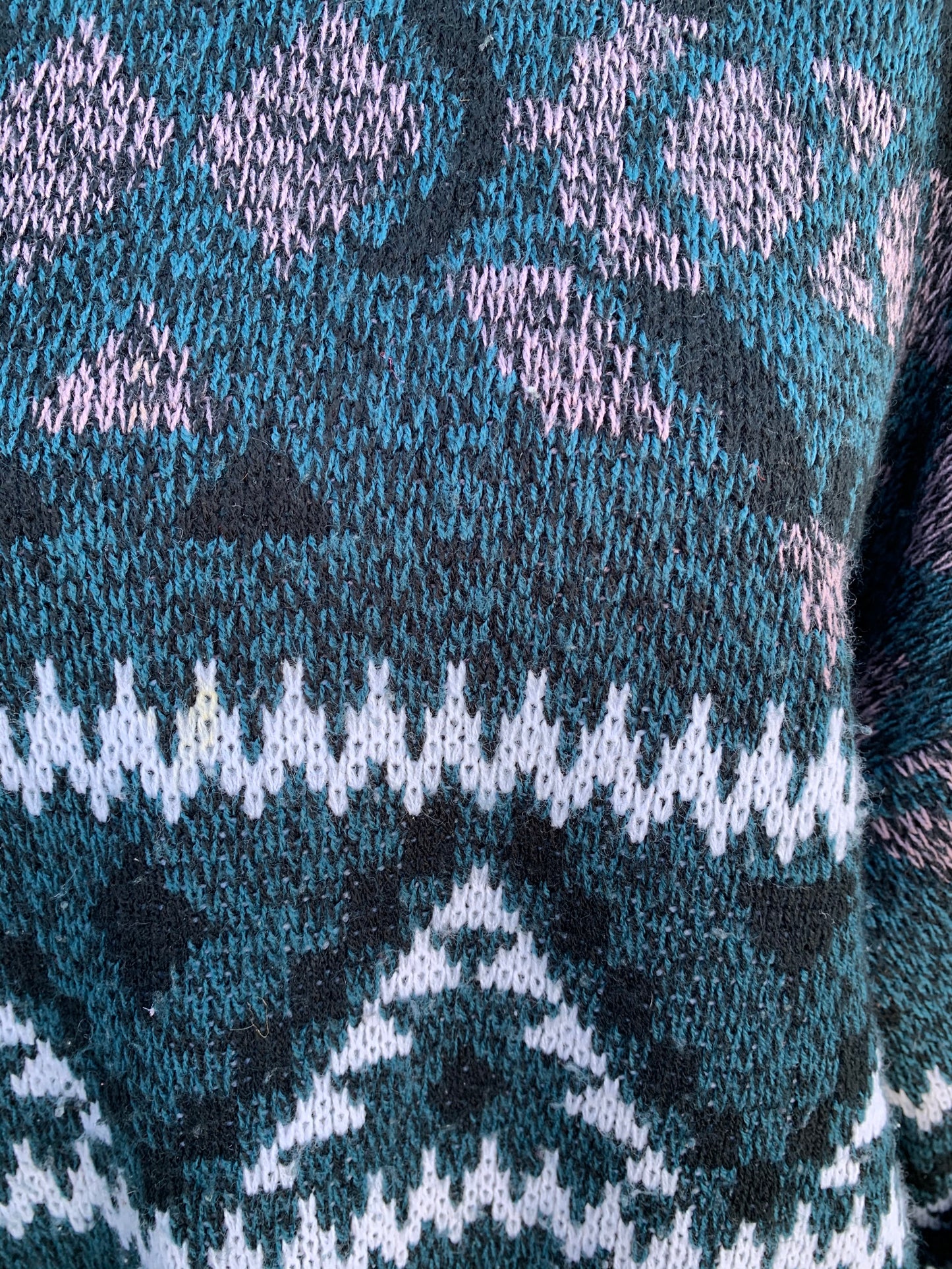 80s green Aztec jumper   Large