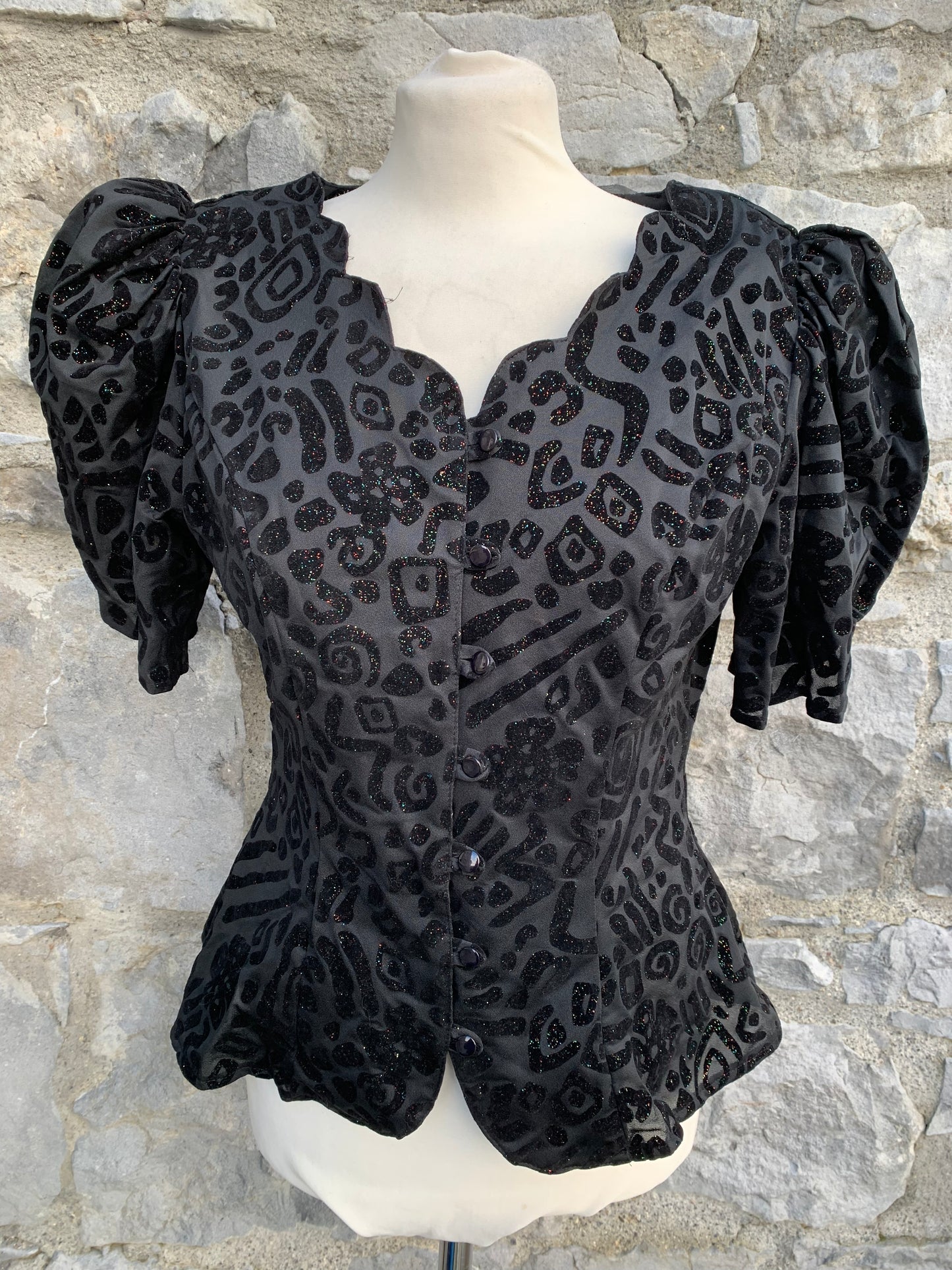 Black sparkly blouse uk 10-12