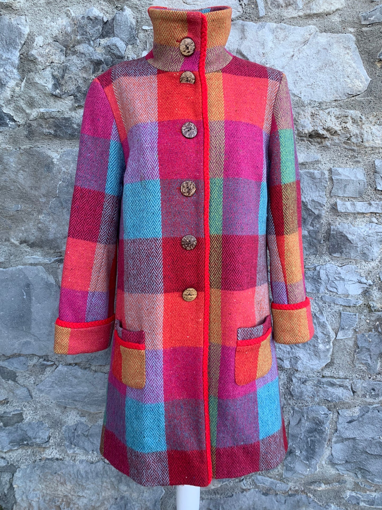 Rainbow tweed coat  uk 14