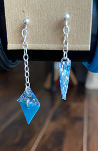 Glitter blue earrings