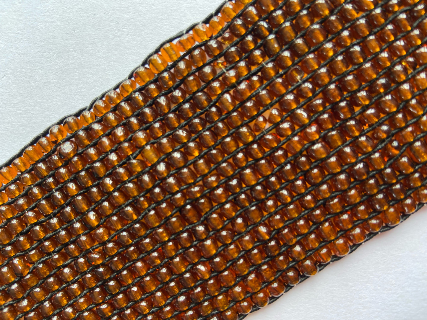 Brown wood and bead belt