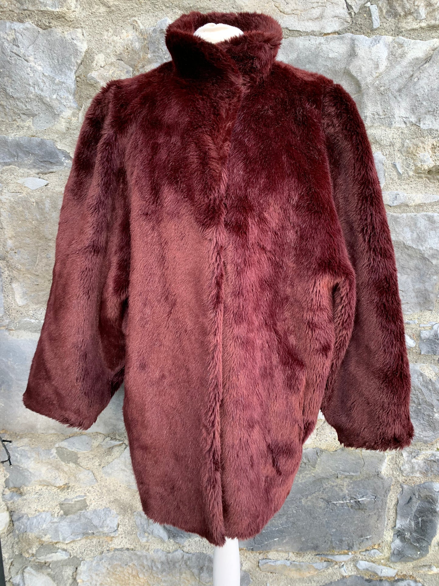 Maroon faux fur uk 14-16