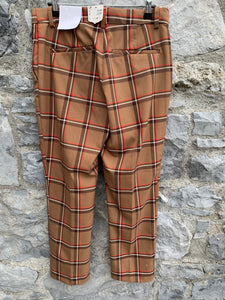 Brown check pants   uk 12