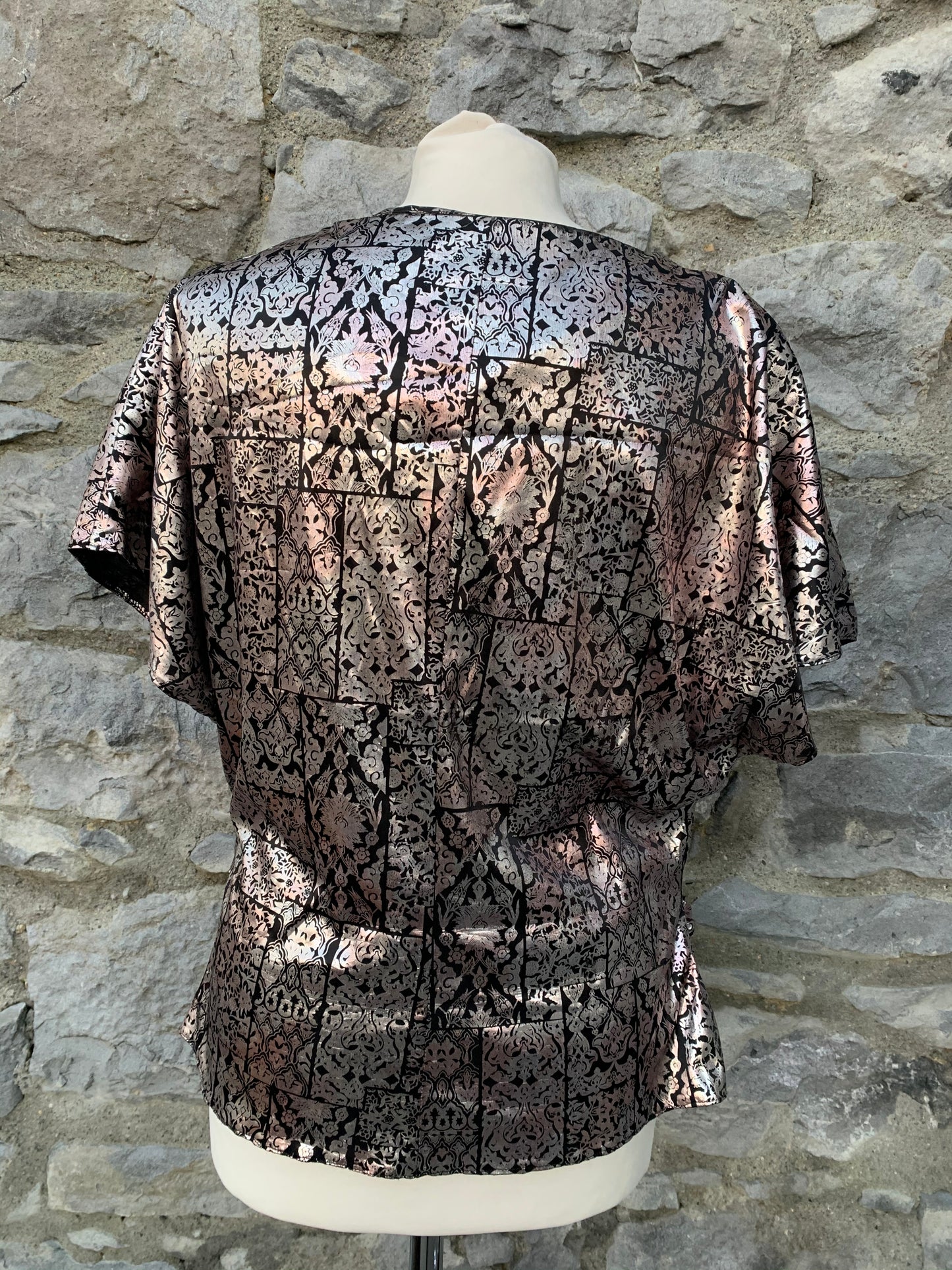 Debut 90s metallic top   uk 10