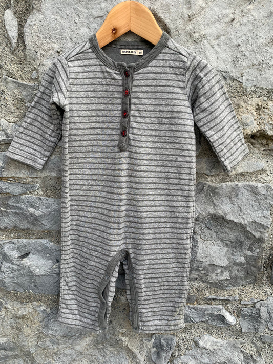 Grey stripy onesie  3-6m (62-68cm)