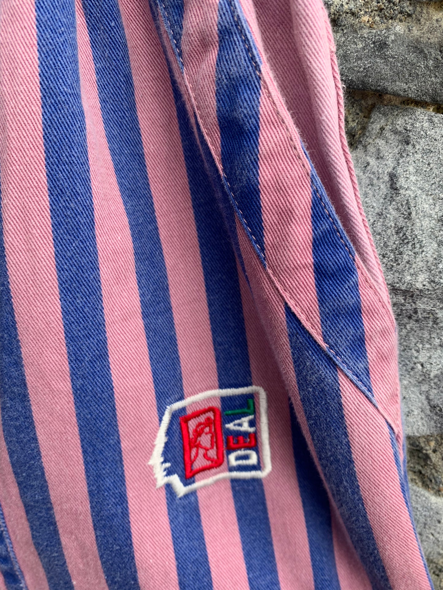 Deal 80s pink&blue stripy pants  uk 14-18