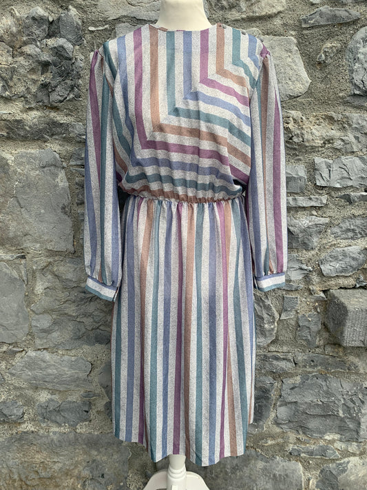 Aygee 80s grey stripy dress  uk 12