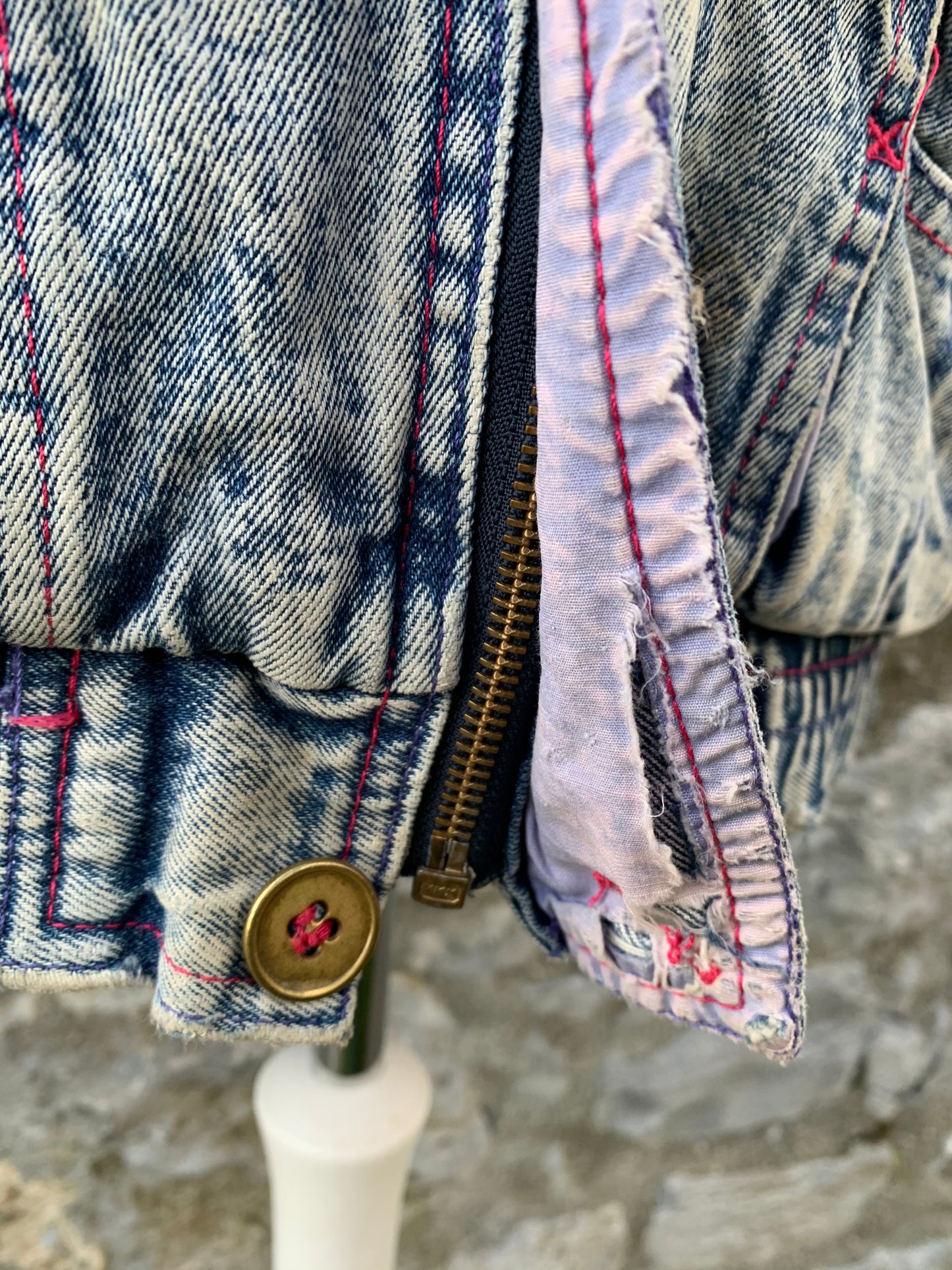 80s washed denim jacket    uk 10-12