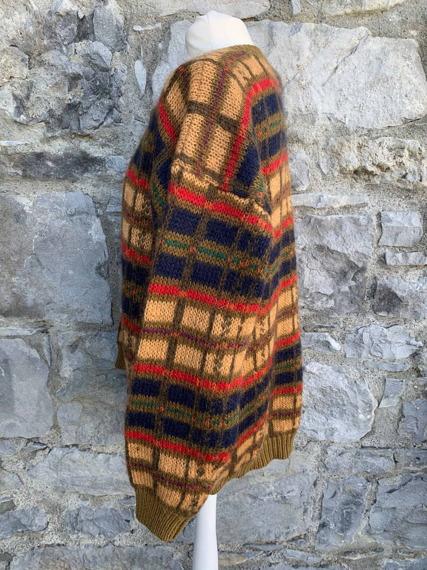 Design studio brown&red hairy cardigan  uk 14