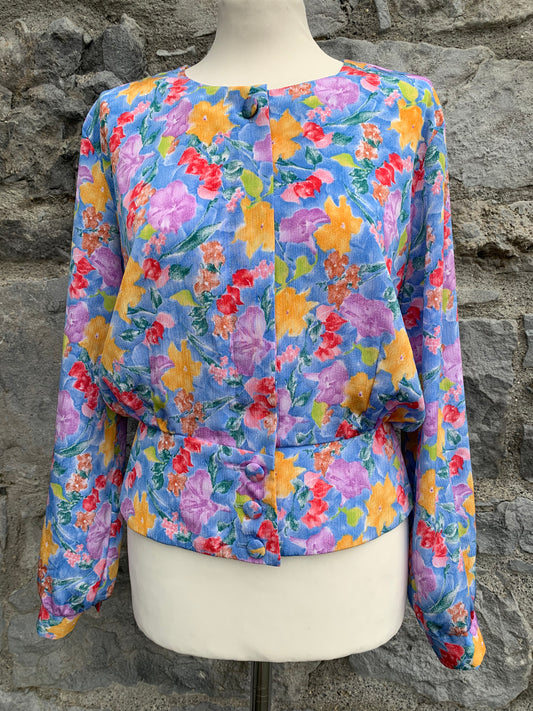 Yellow&blue floral top  uk 10