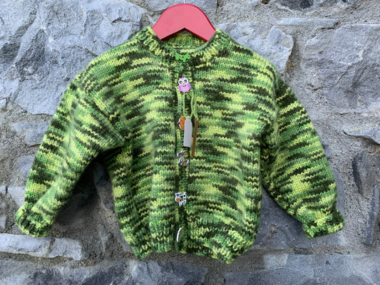 Green melange cardigan  2-3y (92-98cm)