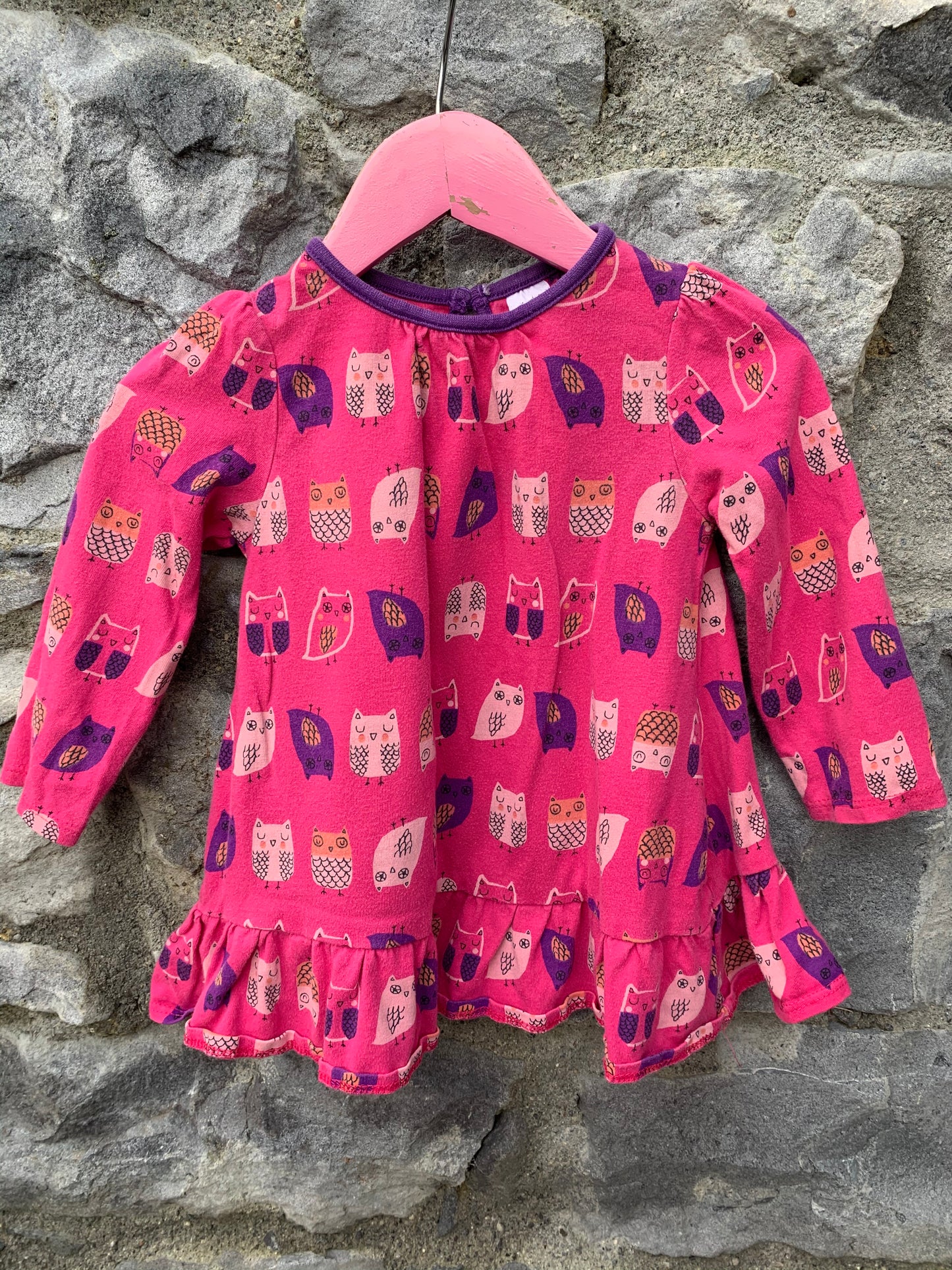 Pink owls tunic   6-9m (68-74cm)