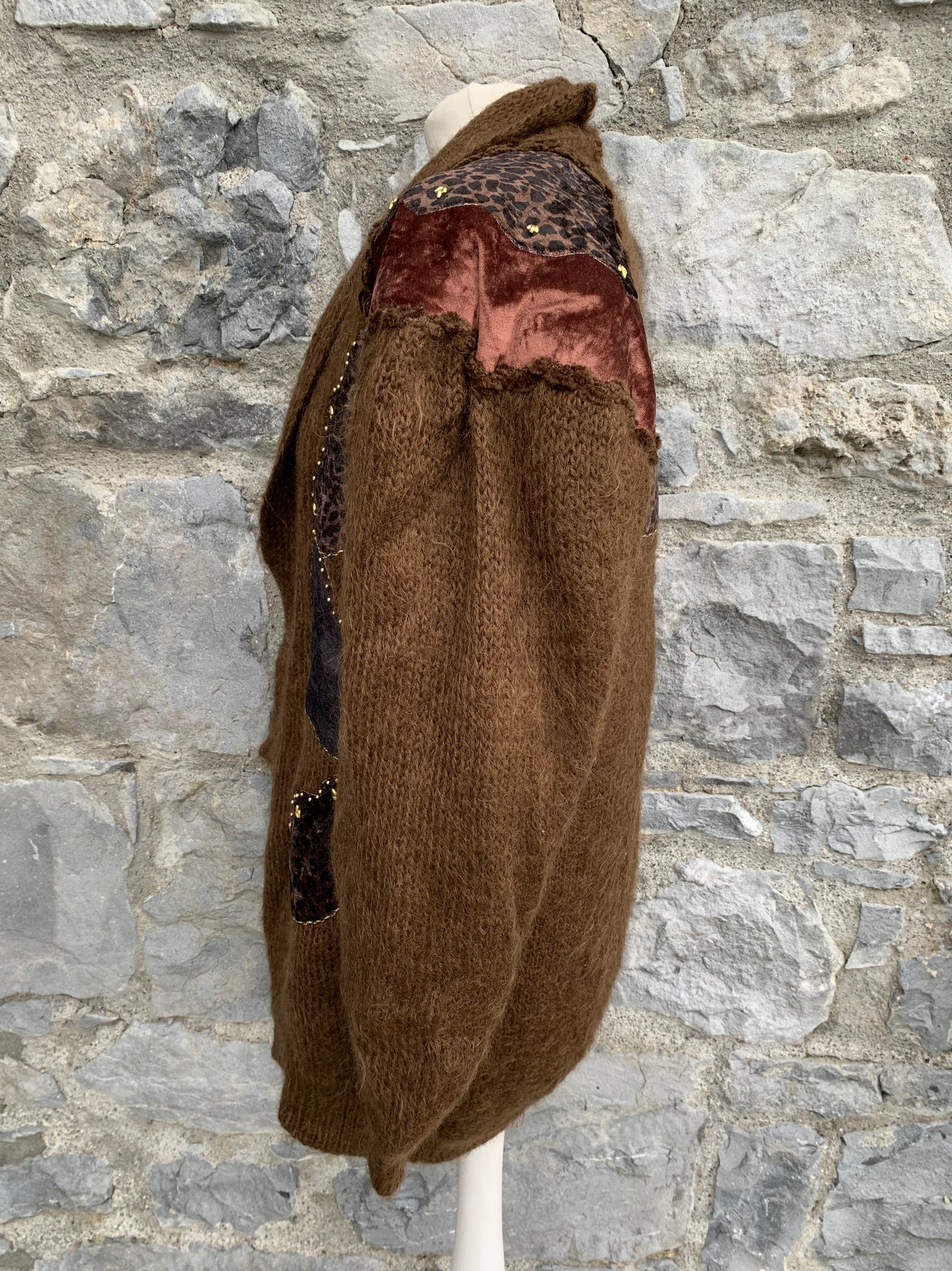 Hairy brown cardigan  uk 12-14