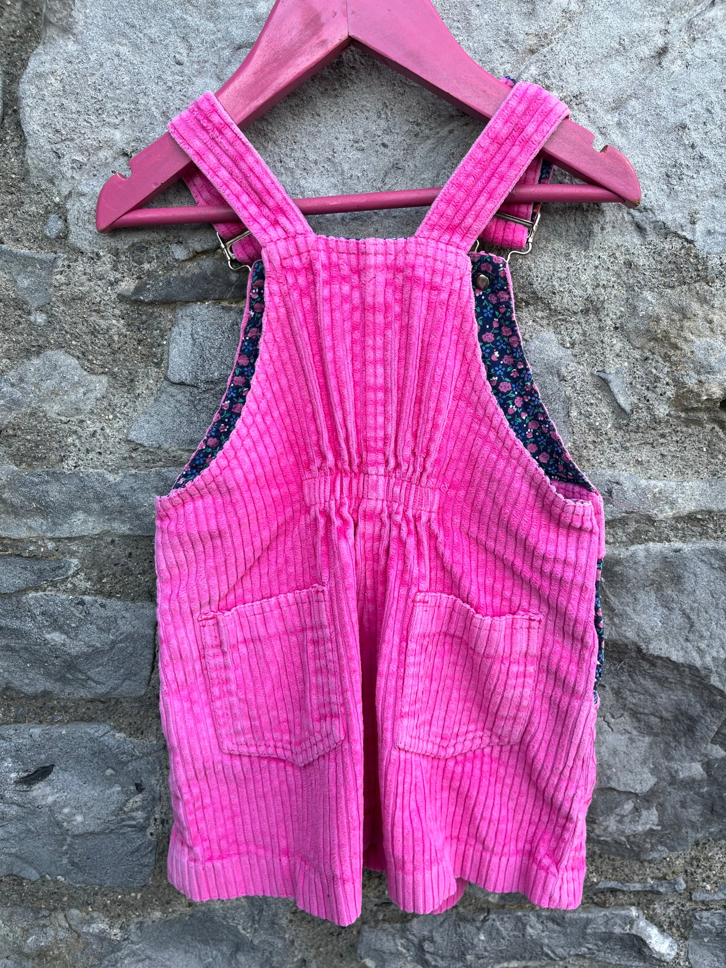 90s Pink cord pinafore   18-24m (86-92cm)