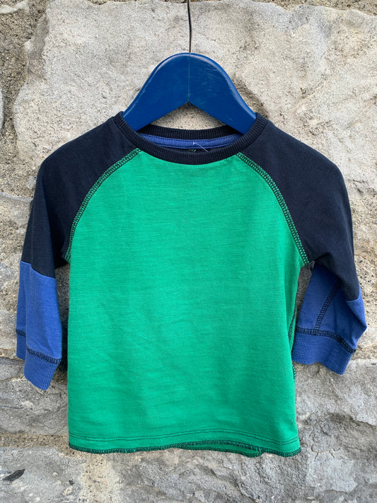 Blue&green top   9-12m (74-80cm)