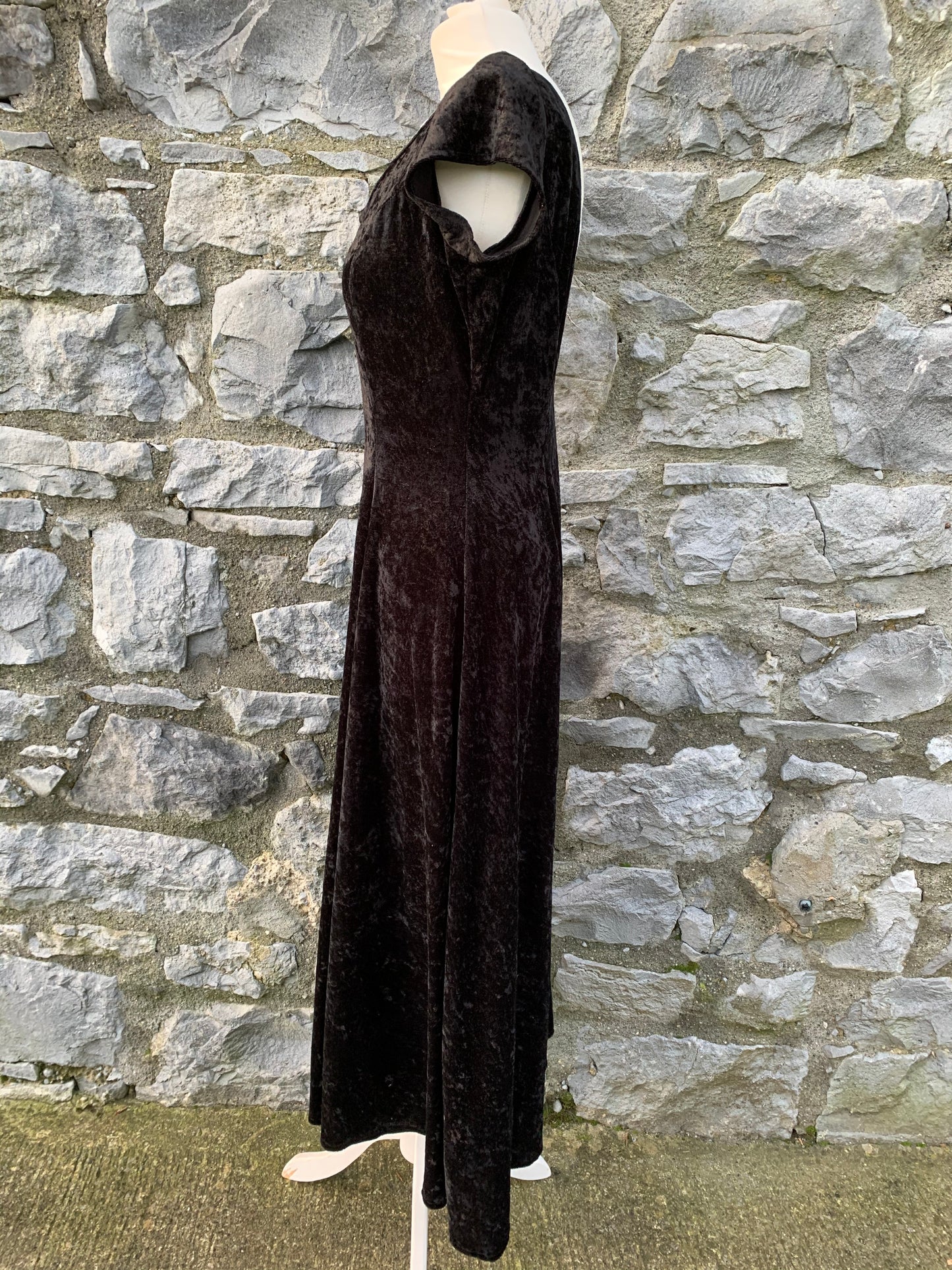 Crisis maxi black velvet dress   uk 12