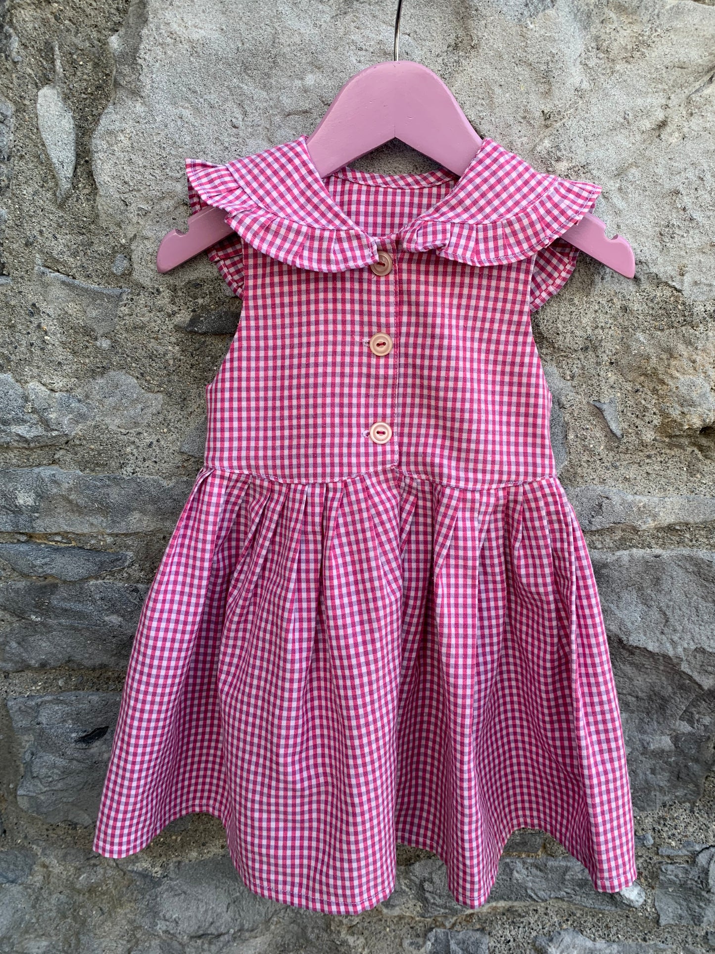 Gingham red dress   2y (92cm)