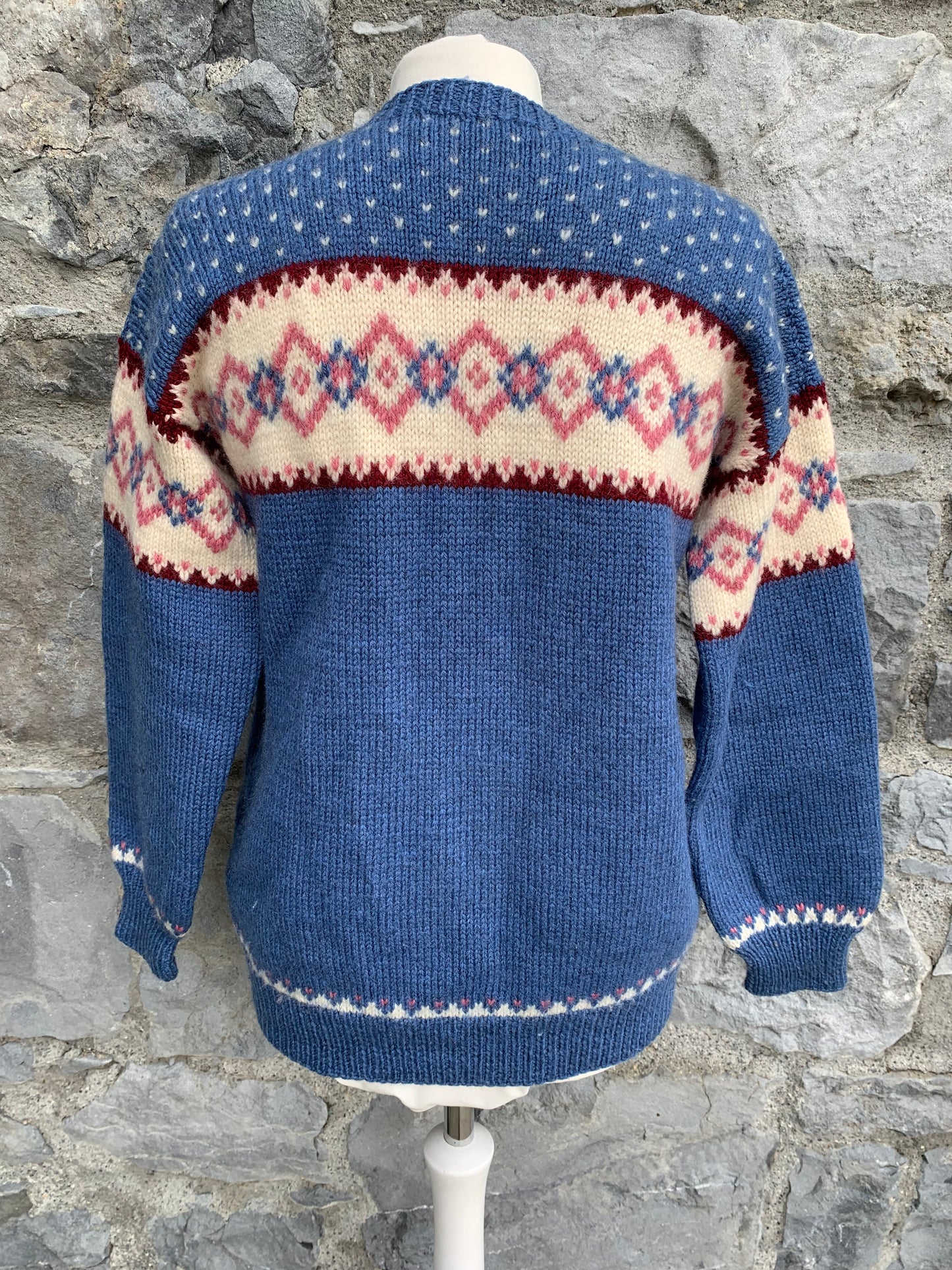 Blue folk cardigan   uk 10-12