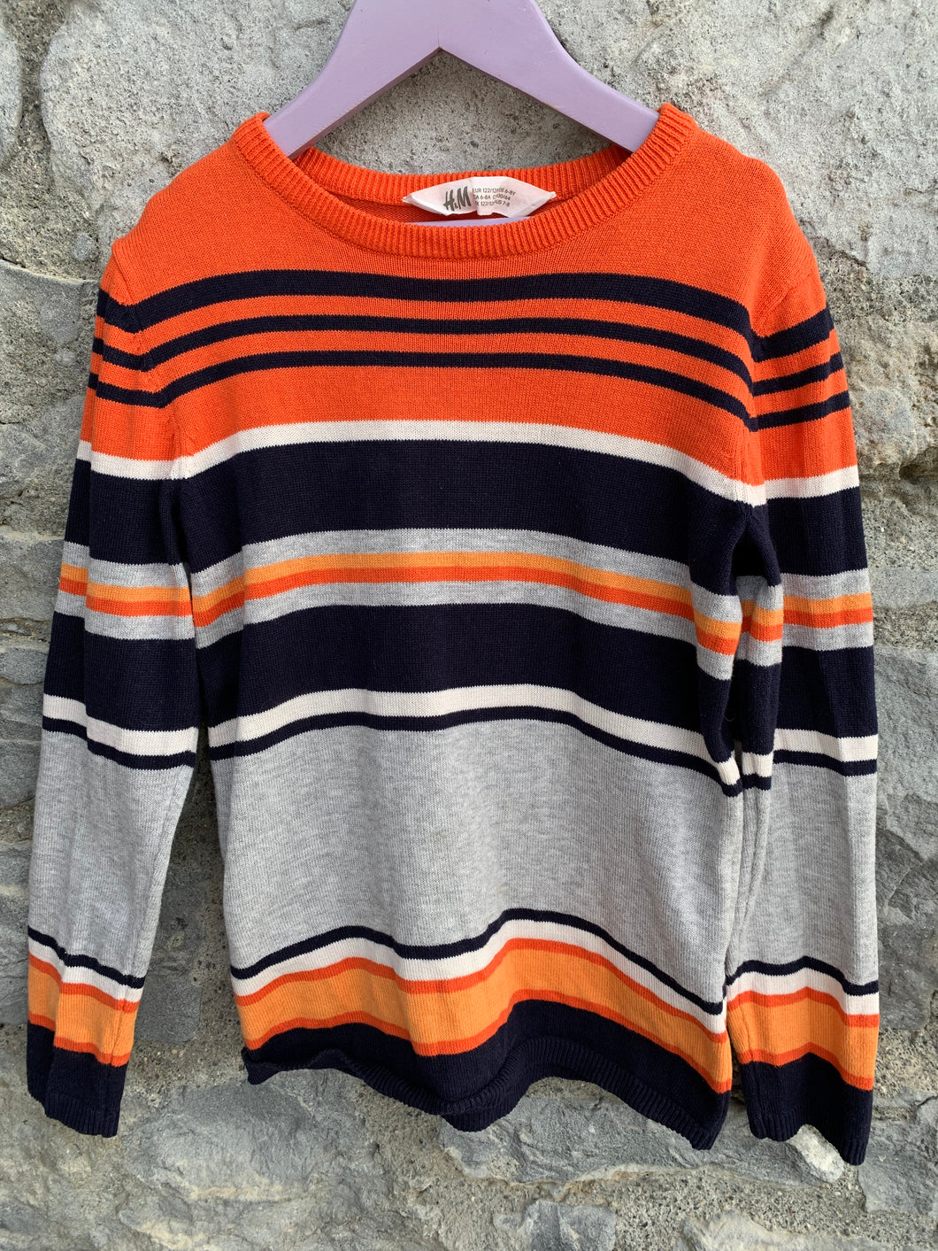 Orange and grey jumper  7-8y (122-128cm)