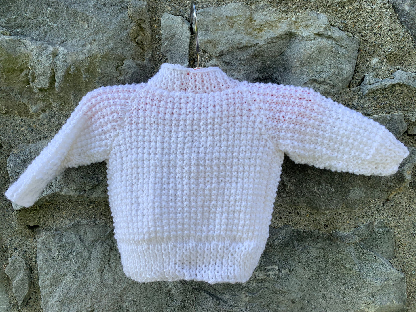 White newborn cardigan