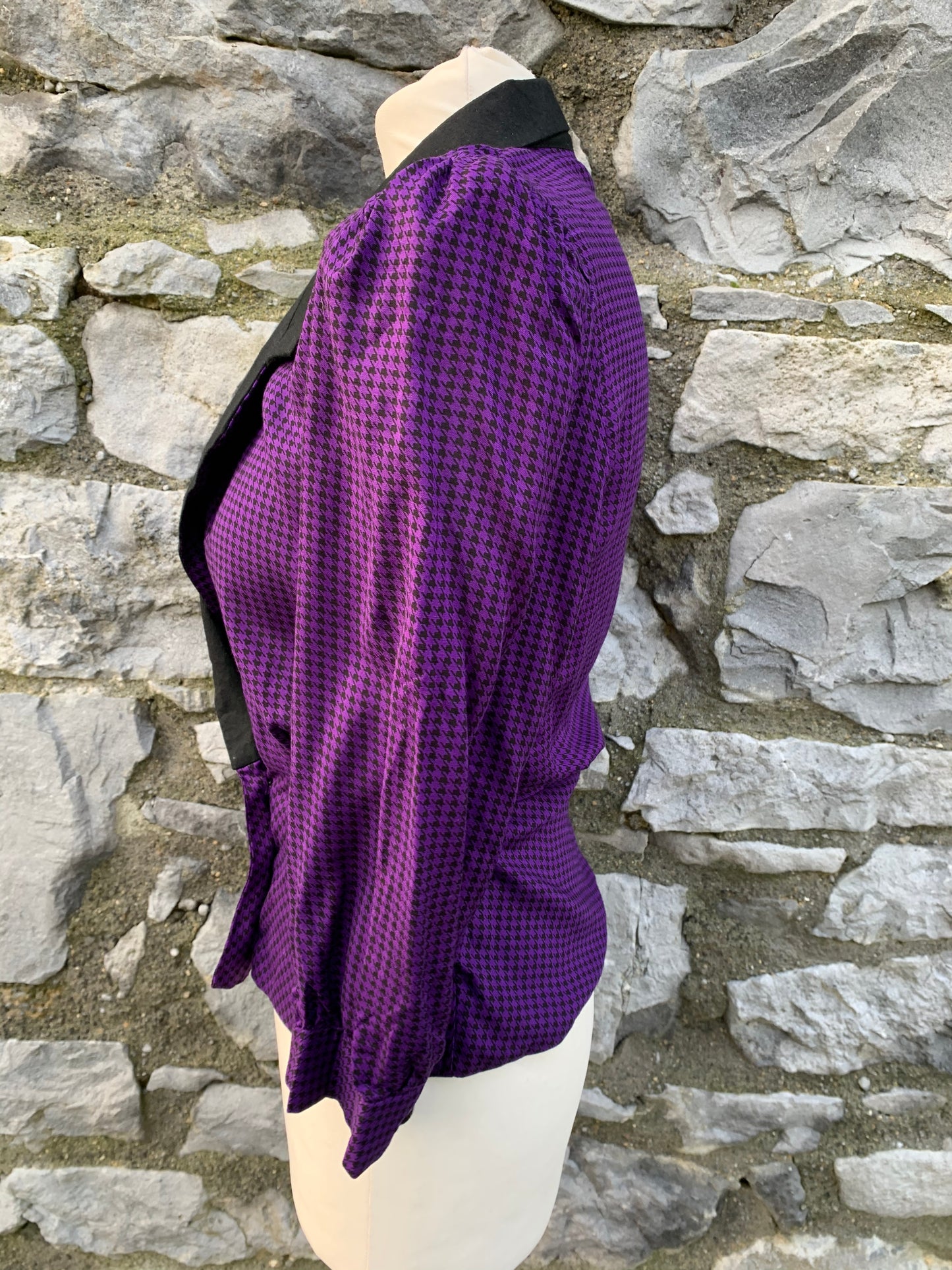 Butterfly purple houndstooth blouse   uk 8