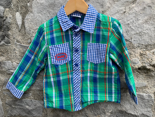 Blue check shirt  9-12m (74-80cm)