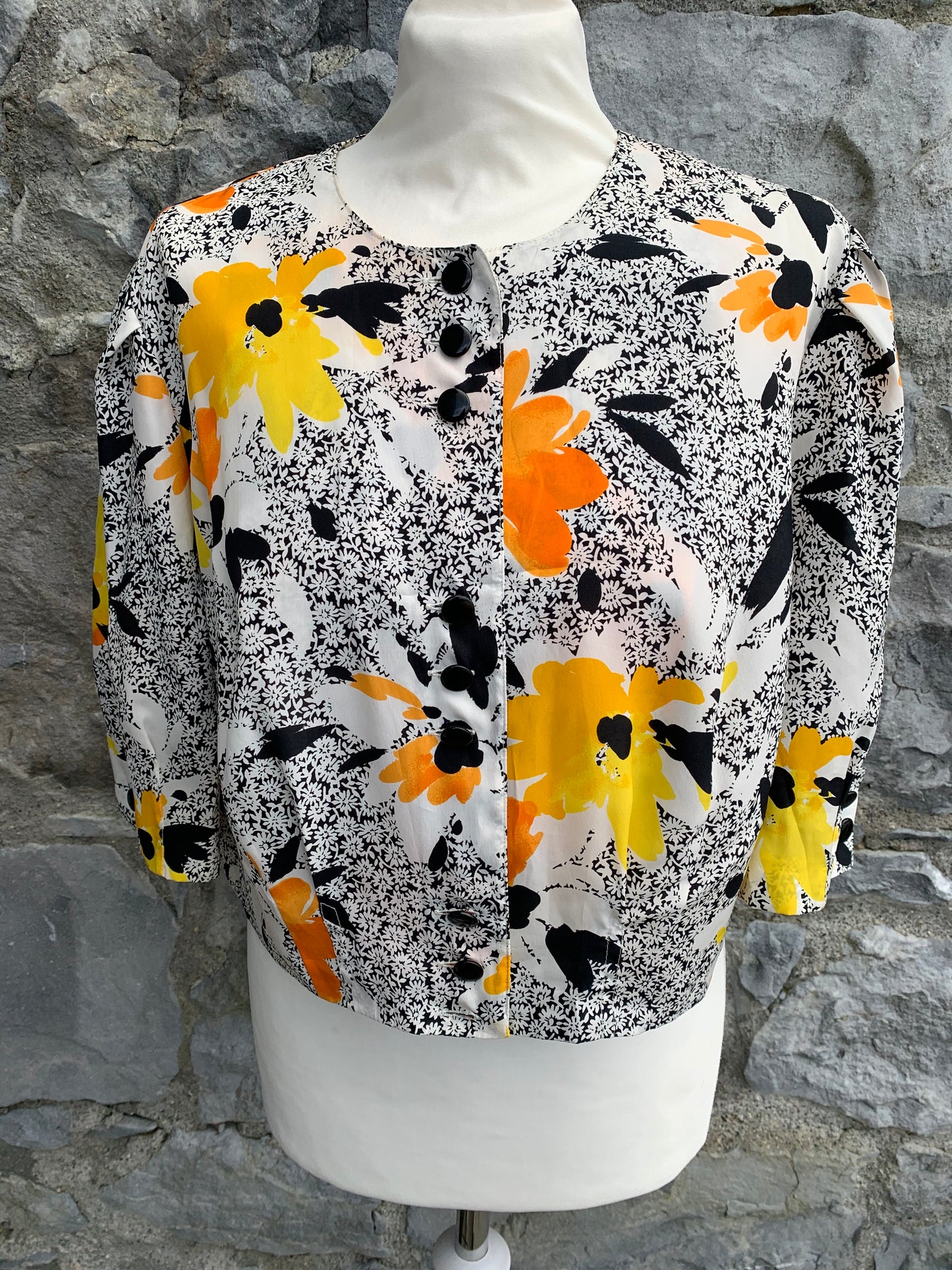 Ina exclusiv 80s yellow&brown blouse  uk 12-14