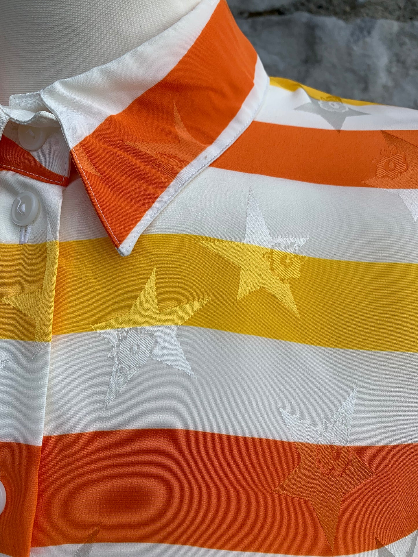 Yarell yellow&orange stripy shirt  uk 8-10