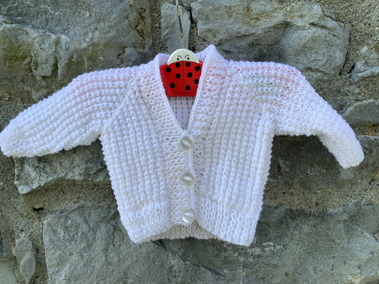 White newborn cardigan