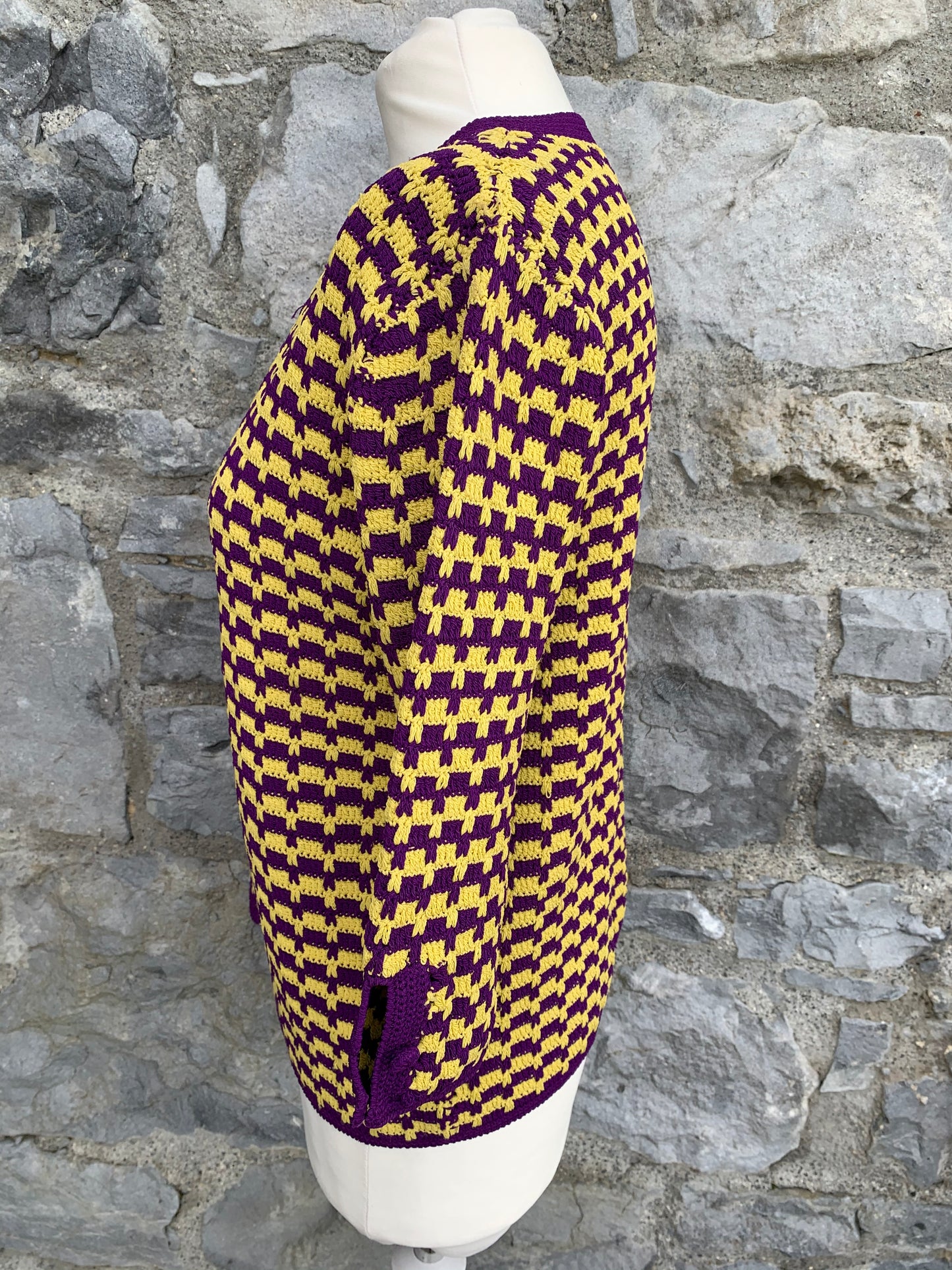 Purple&yellow cardigan  uk 12