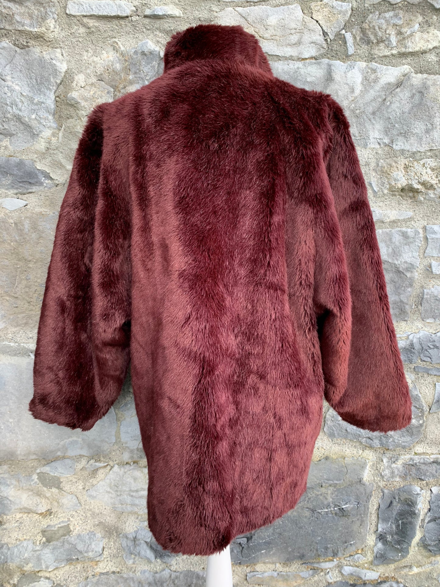 Maroon faux fur uk 14-16