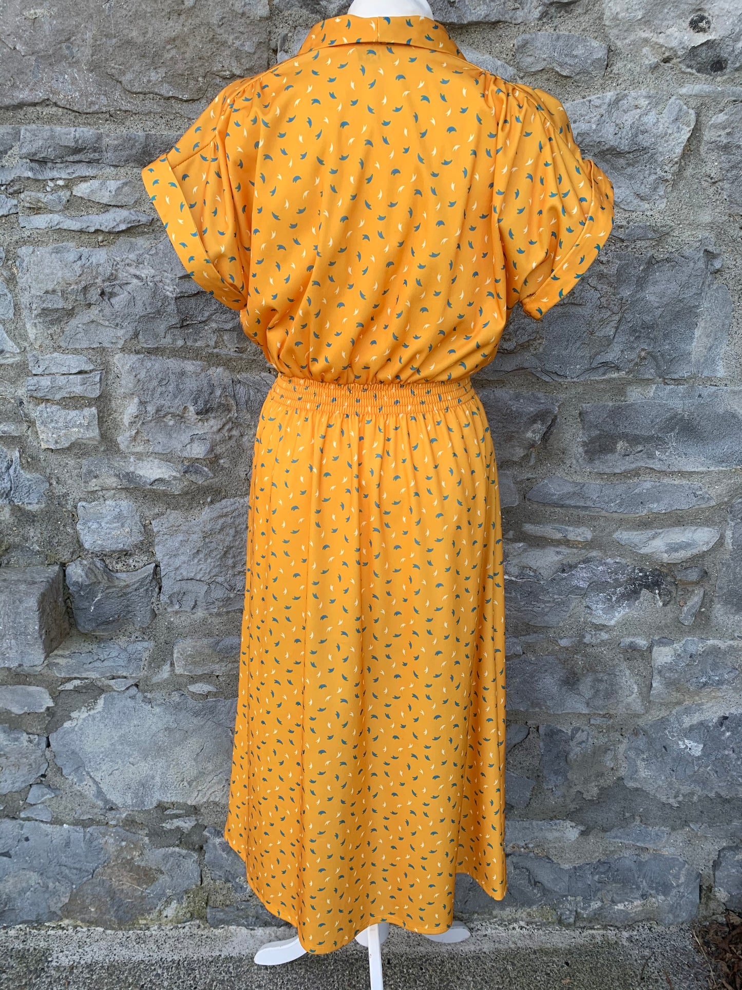 80s yellow midi dress