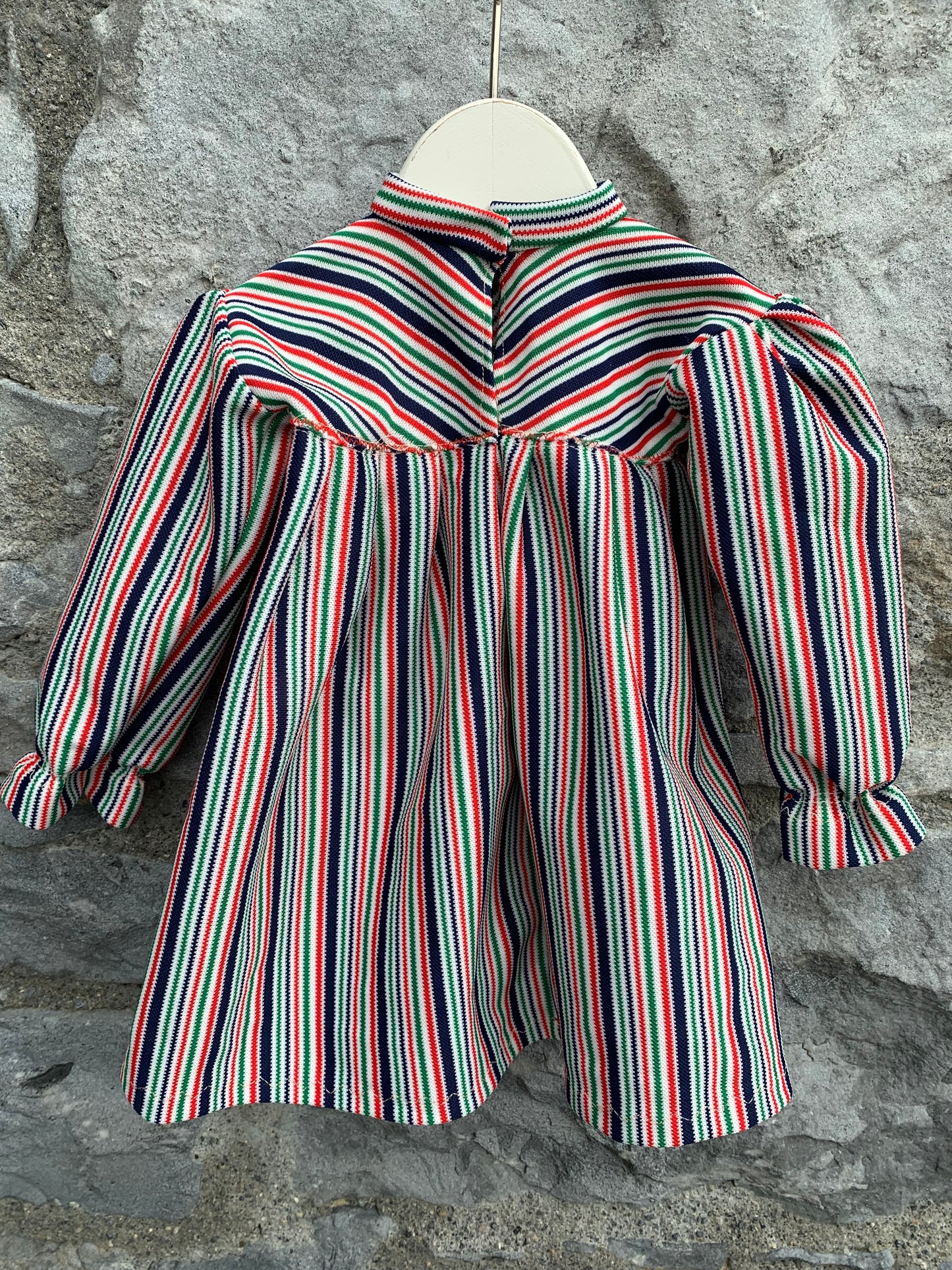 Handmade stripy dress  3-6m (62-68cm)