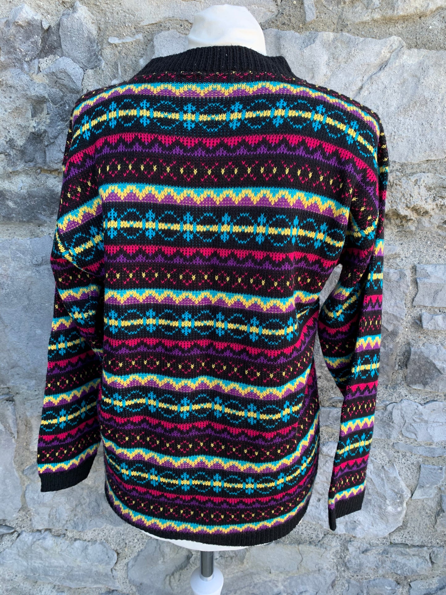 80s colourful geometric jumper  uk 8-10